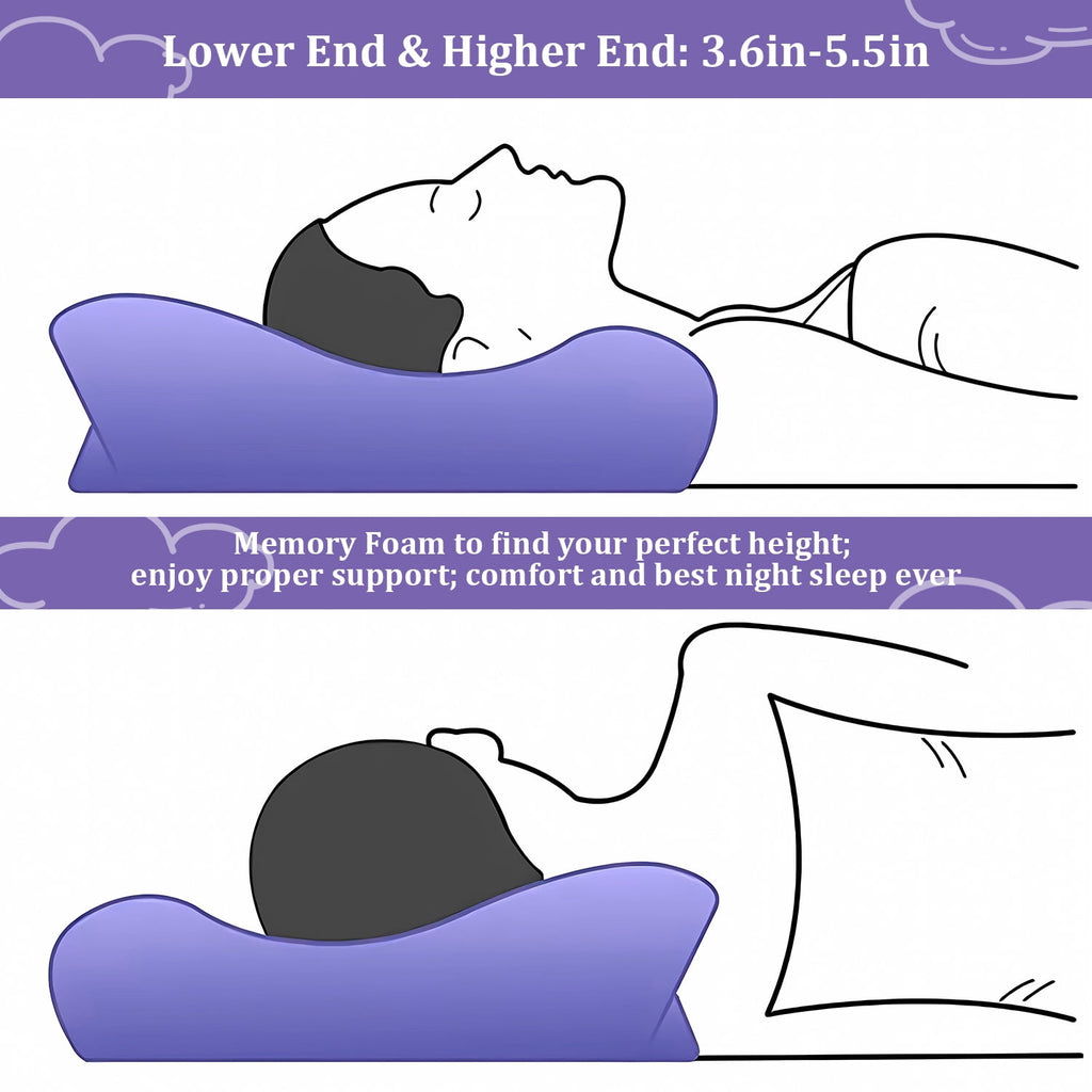 Fluffy Shredded Cervical Neck Pillow for Neck Pain Relief, Ergonomic Memory Foam Pillow Bed Pillows for Body Side Back Stomach Sleepi... - Orthopedic Shredded Foam Bed Pillow Set Detail