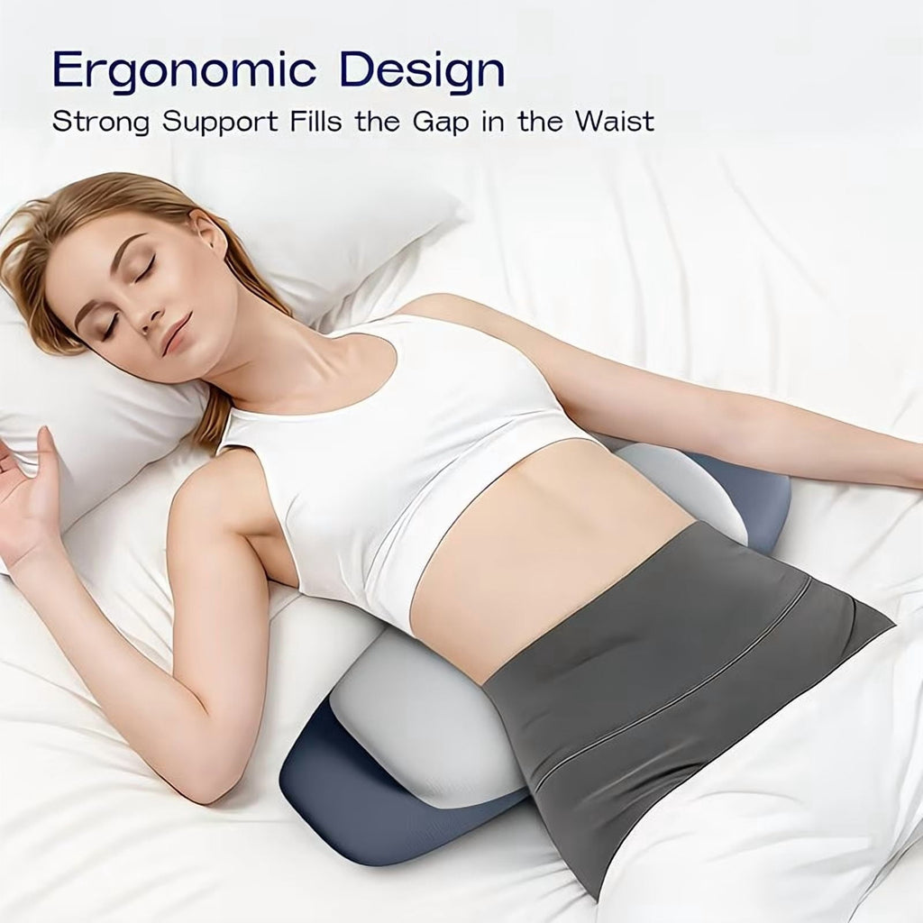 Hotel Collection Lumbar Support Pillow for Bed, Memory Foam Ergonomic Lower Back Support Waist Pillow for Side Back and Stomach Sleepe... - Hotel Quality Plush Sleeping Pillows Detail
