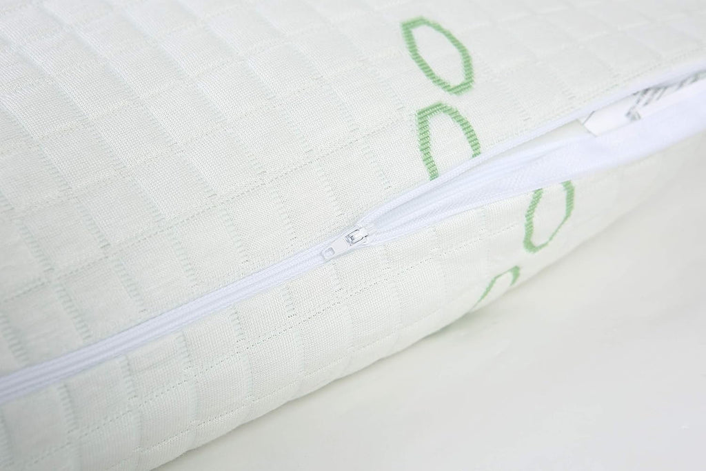 Fluffy Shredded Queen Size Bamboo Pillow, Memory Foam Bed Pillows with Washable Pillowcases, Queen - Orthopedic Shredded Foam Bed Pillow Set Detail