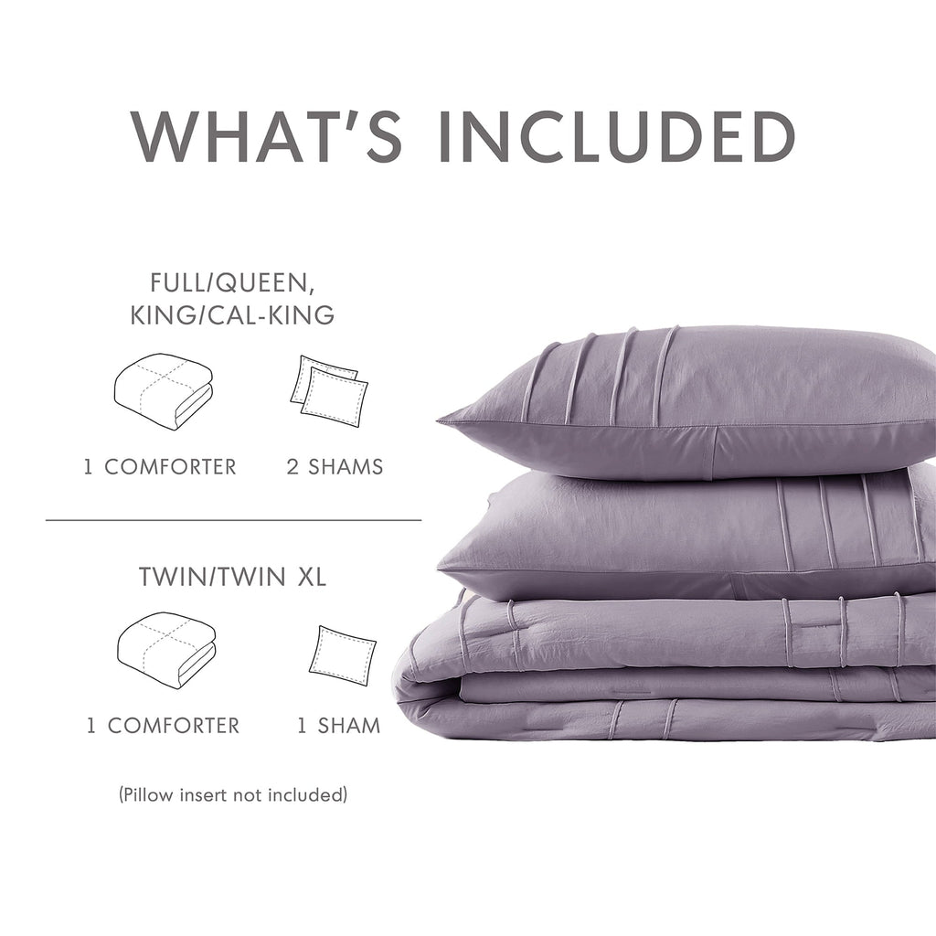 Hypoallergenic Cloud Full/Queen Comforter Set, Boho 3-Piece Pintuck Stitching Bedding Set, Soft Washed Pleated Bed Sets with Pillow Shams,... - All-Season Down Alternative Comforter Insert Detail