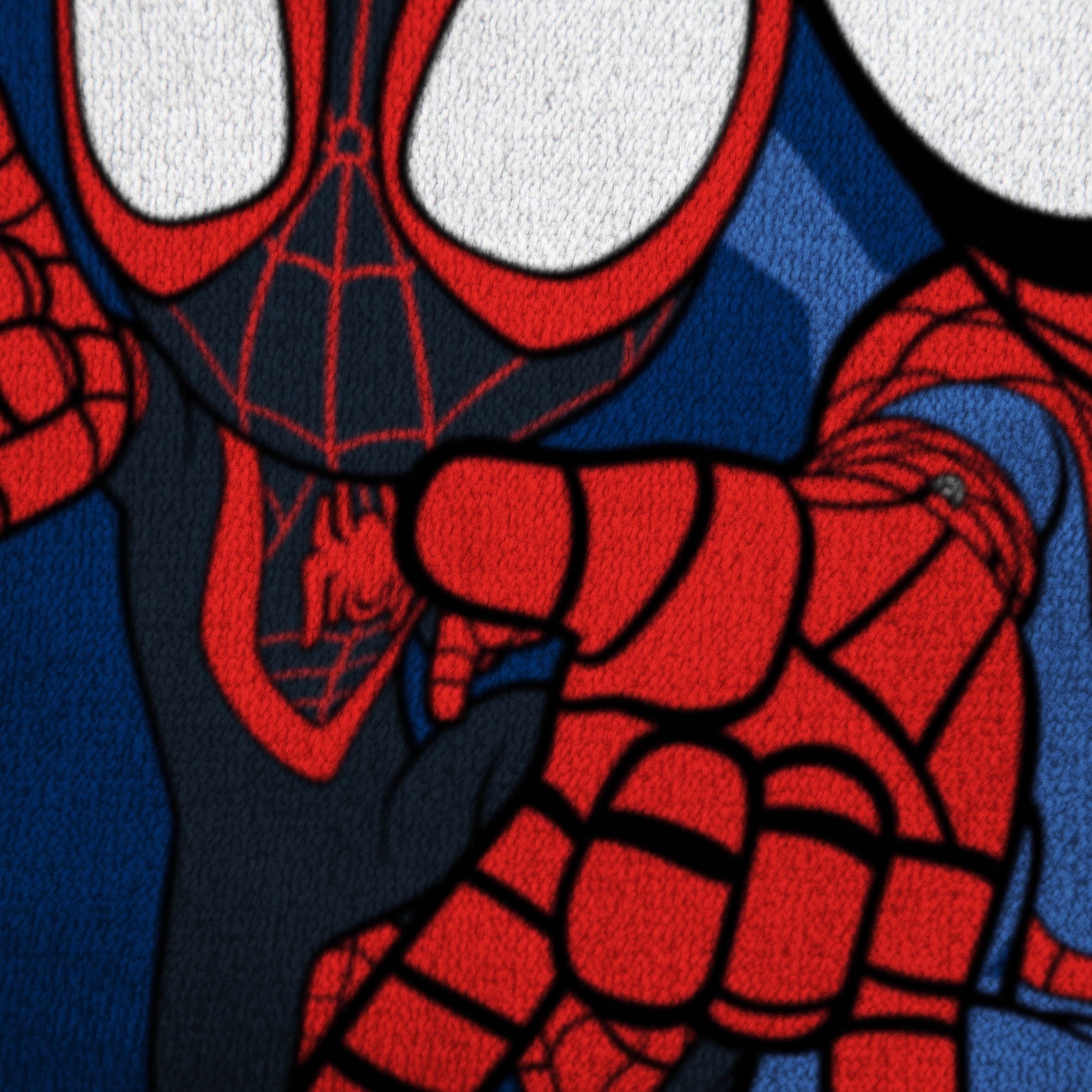 Reversible Sherpa Spidey and His Amazing Friends Kids Plush Twin/Full Blanket, 62 x 90, Microfiber, Blue and Red - Super Soft Reversible Sherpa Flannel Blanket Detail