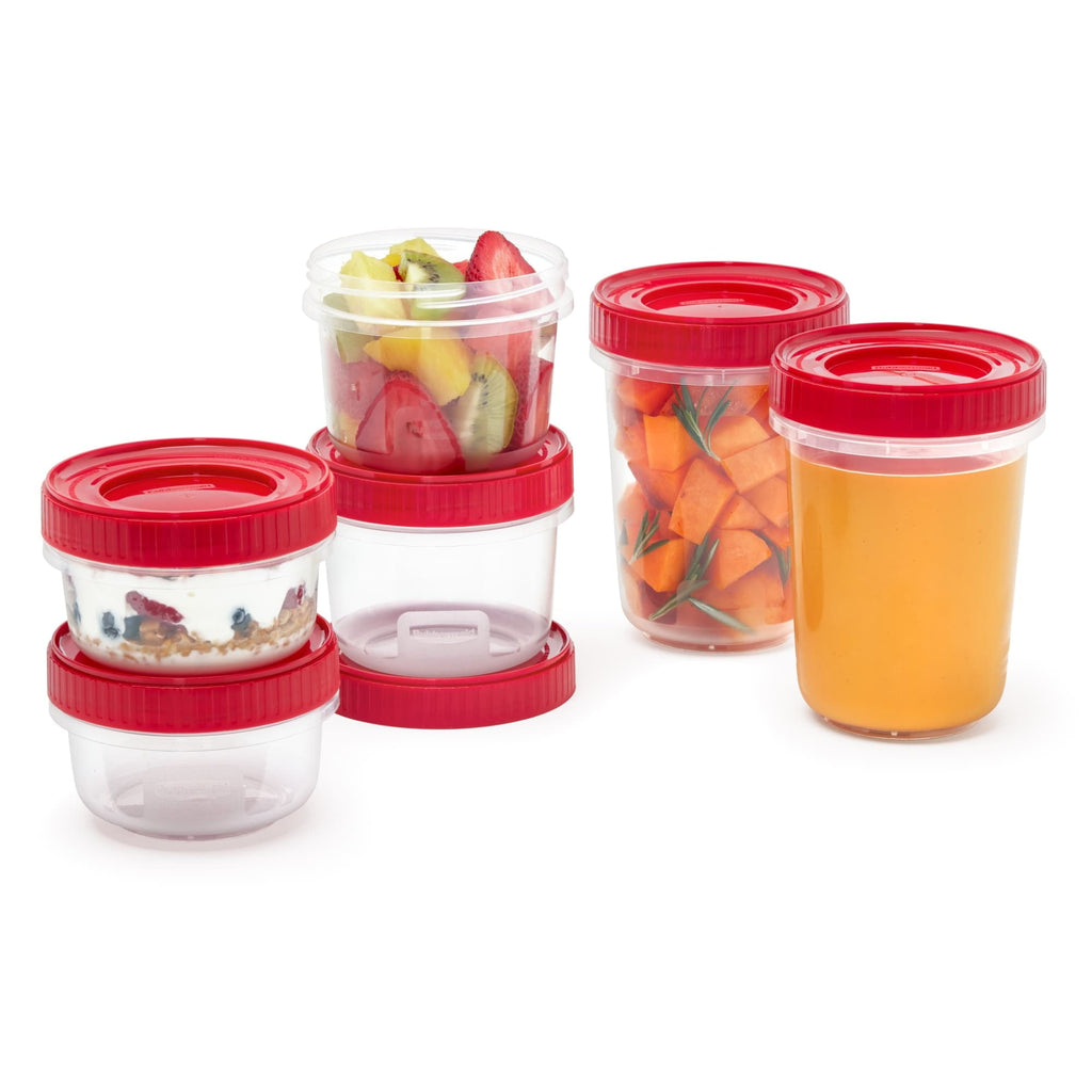 Deliciously Squishy 12 Piece Food Storage Set, Red - Playful Star & Heart Shaped Geometric NeeDoh Detail