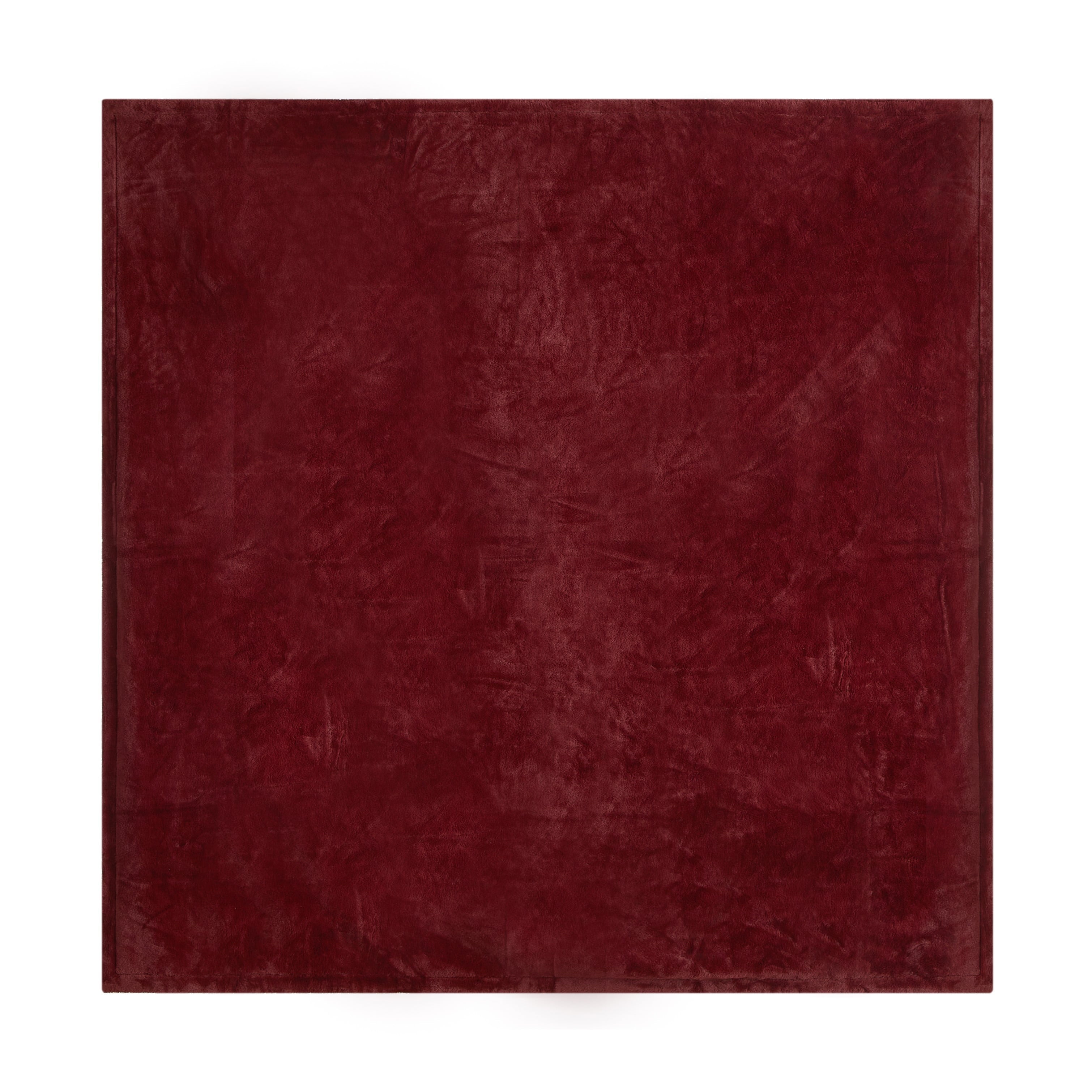 Decorative Knitted Cozy Faux Fur Super Soft luxury Blanket, Full/Queen, Luscious Merlot - Lightweight Plush Warm Blanket for All Seasons Detail