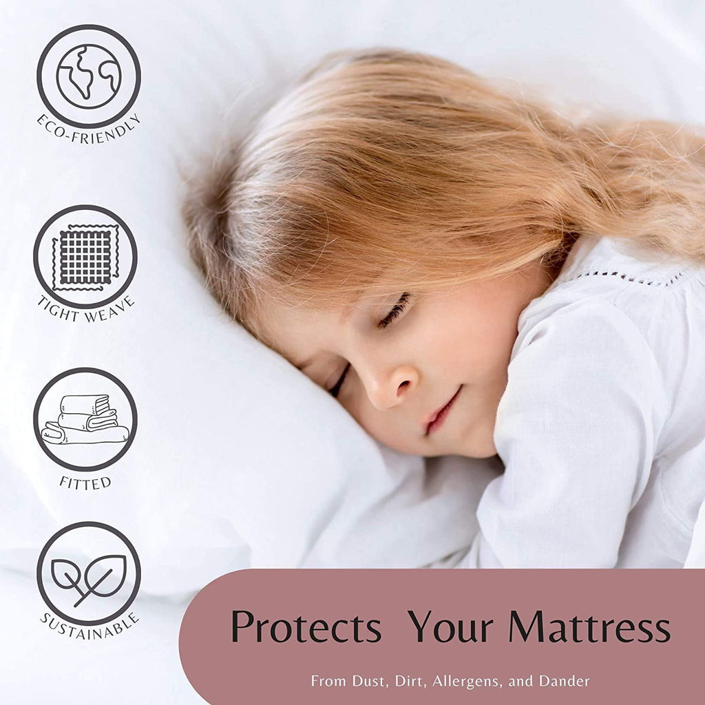 Premium Egyptian Cotton Luxurious Hotel Quality Crib Fitted Sheet – 100% Cotton – Ultra Soft, Skin-Friendly & Hypoallergenic – Deep Pocket Fi... - Luxury Bed Sheet Set with Deep Pockets Detail