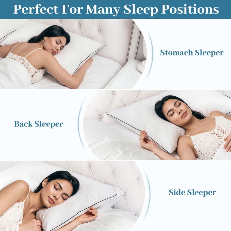 Hotel Collection Pillows Queen Size Set of 2, Bed Pillows for Side, Back and Stomach Sleepers, Super Soft Down Alternative Filling, Lu... - Decorative Throw Pillow Cushion for Sofa & Bed Detail