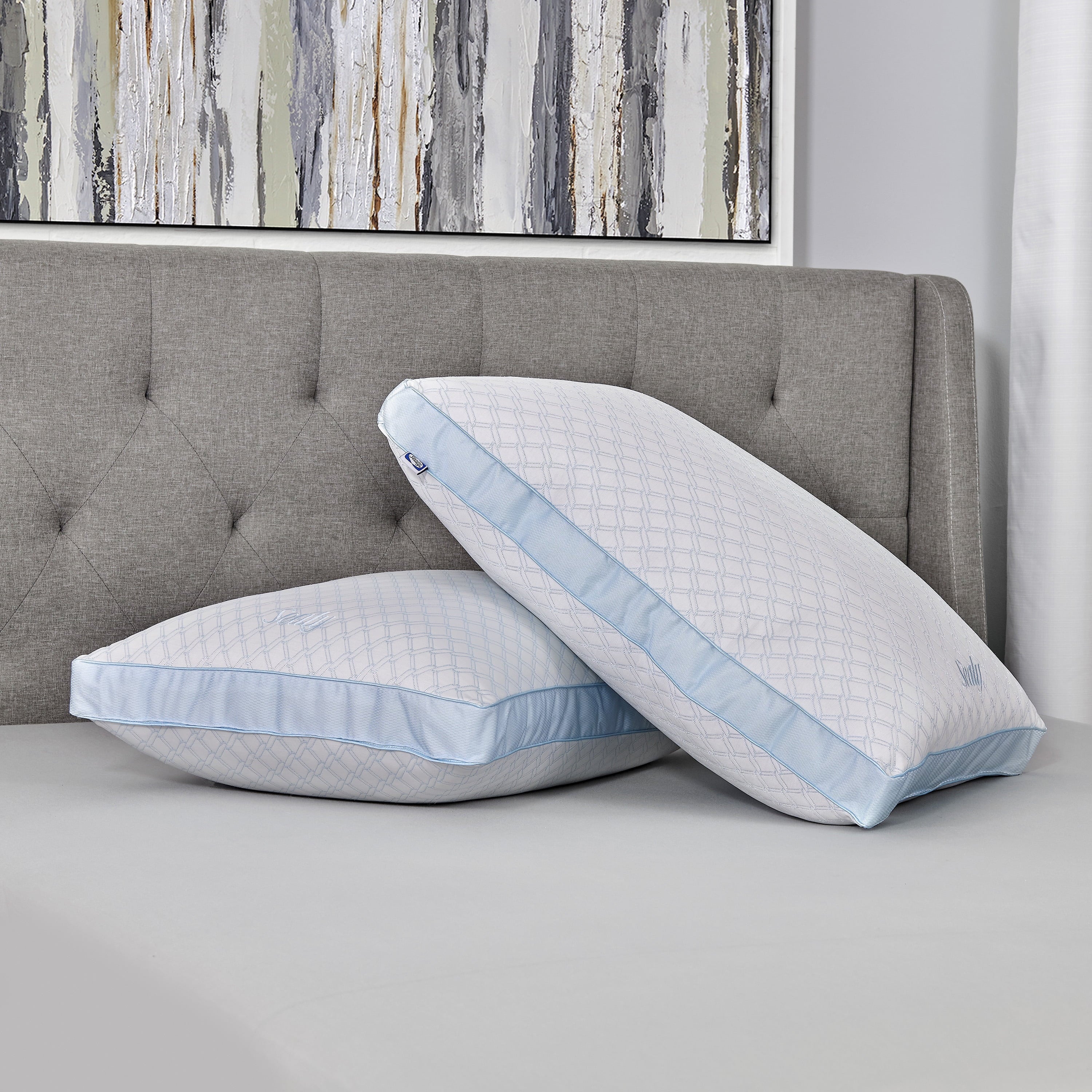 Hotel Collection Cooling Performance Odor Neutralizing Extra Firm Support Machine Washable Pillow, King - Decorative Throw Pillow Cushion for Sofa & Bed Detail