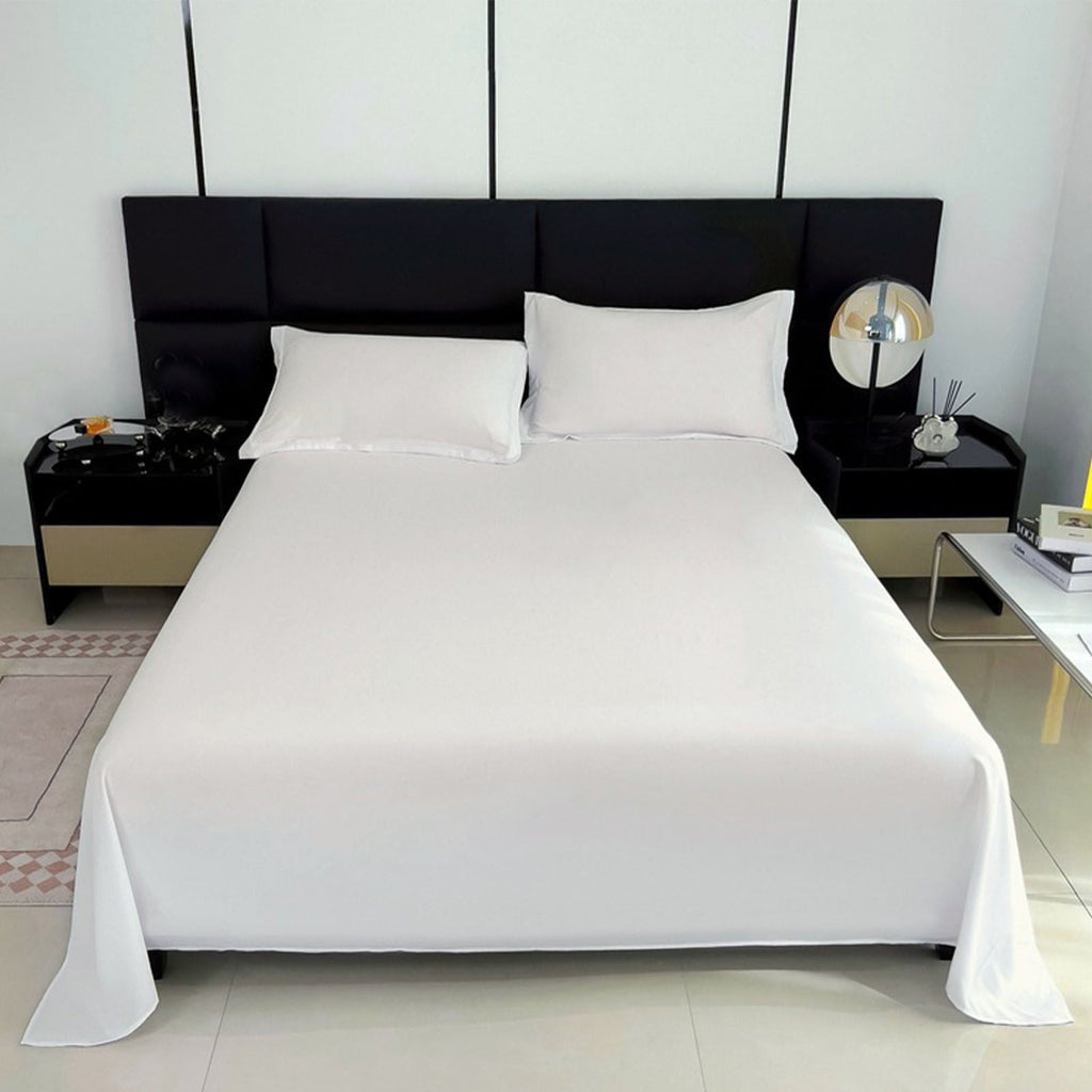 Cooling Sateen Color Twin Size Flat Sheet - Hotel Quality Top Flat Bed Sheet Only, Ultra Soft, Comfy, Breathable & Cooling - Fade & ... - Breathable Egyptian Cotton Flat & Fitted Sheets Detail