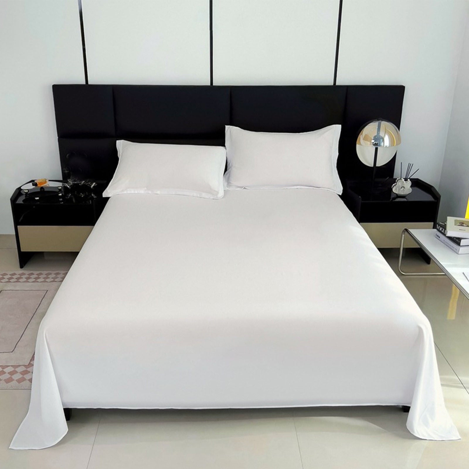 Cooling Sateen Color Twin Size Flat Sheet - Hotel Quality Top Flat Bed Sheet Only, Ultra Soft, Comfy, Breathable & Cooling - Fade & ... - Breathable Egyptian Cotton Flat & Fitted Sheets Detail