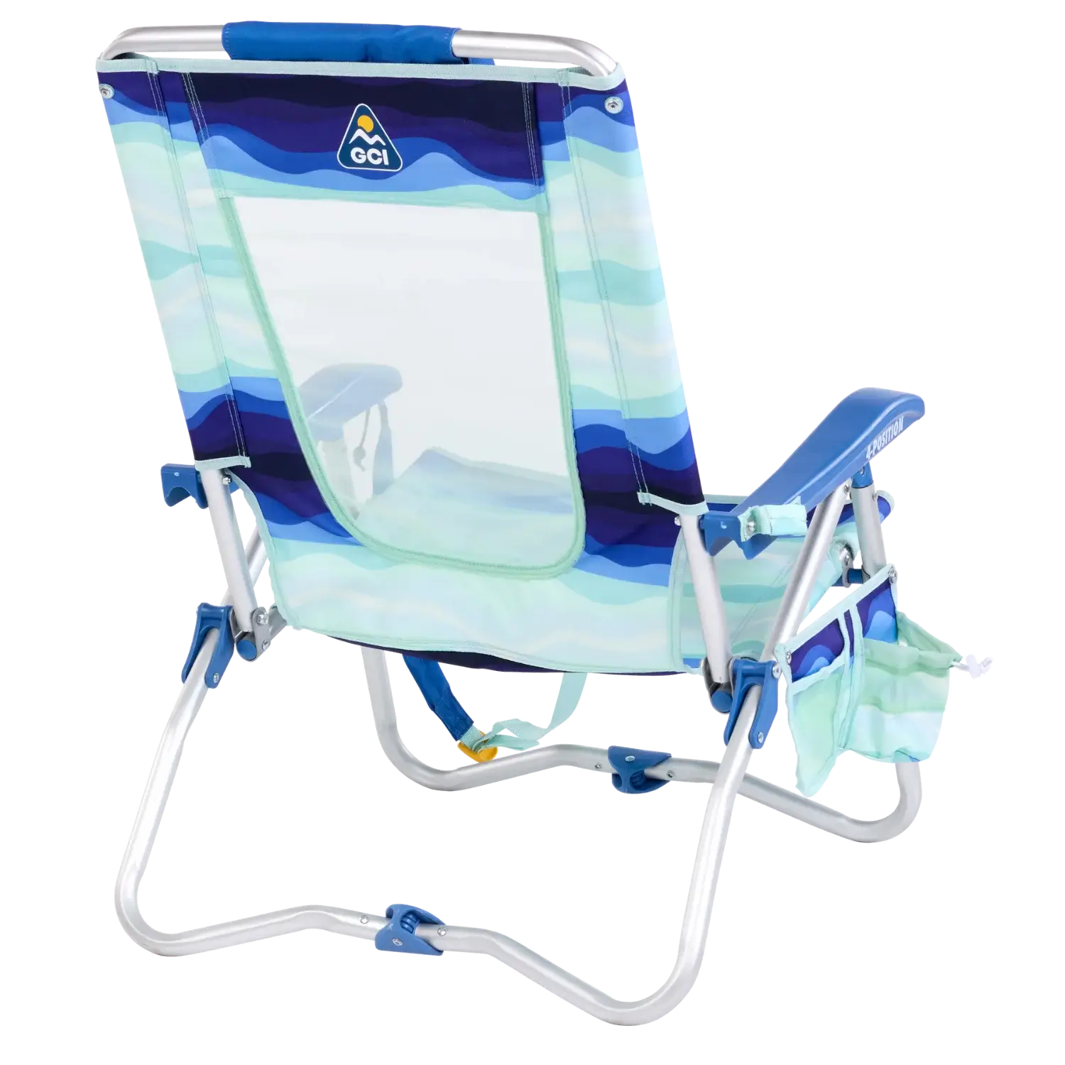 Rust-Resistant Aluminum Bi-Fold Beach Chair - Choice 601 - Multi-Position Outdoor Beach Chair with Pillow Detail