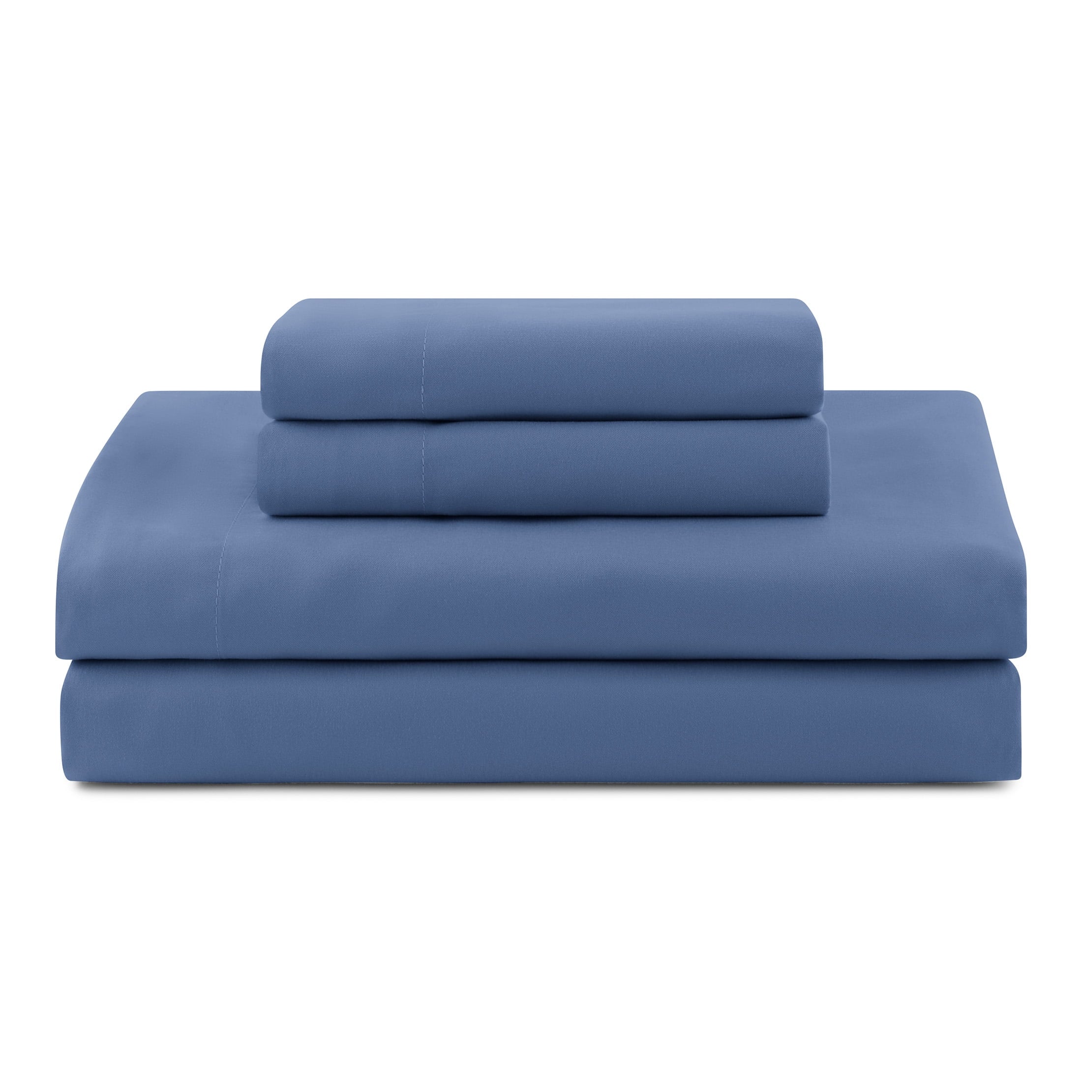 Heavyweight Warmth All in One Reversible Comforter and Sheet Set- 7 Piece, Queen, Blue Pinstripe - All-Season Down Alternative Comforter Insert Detail