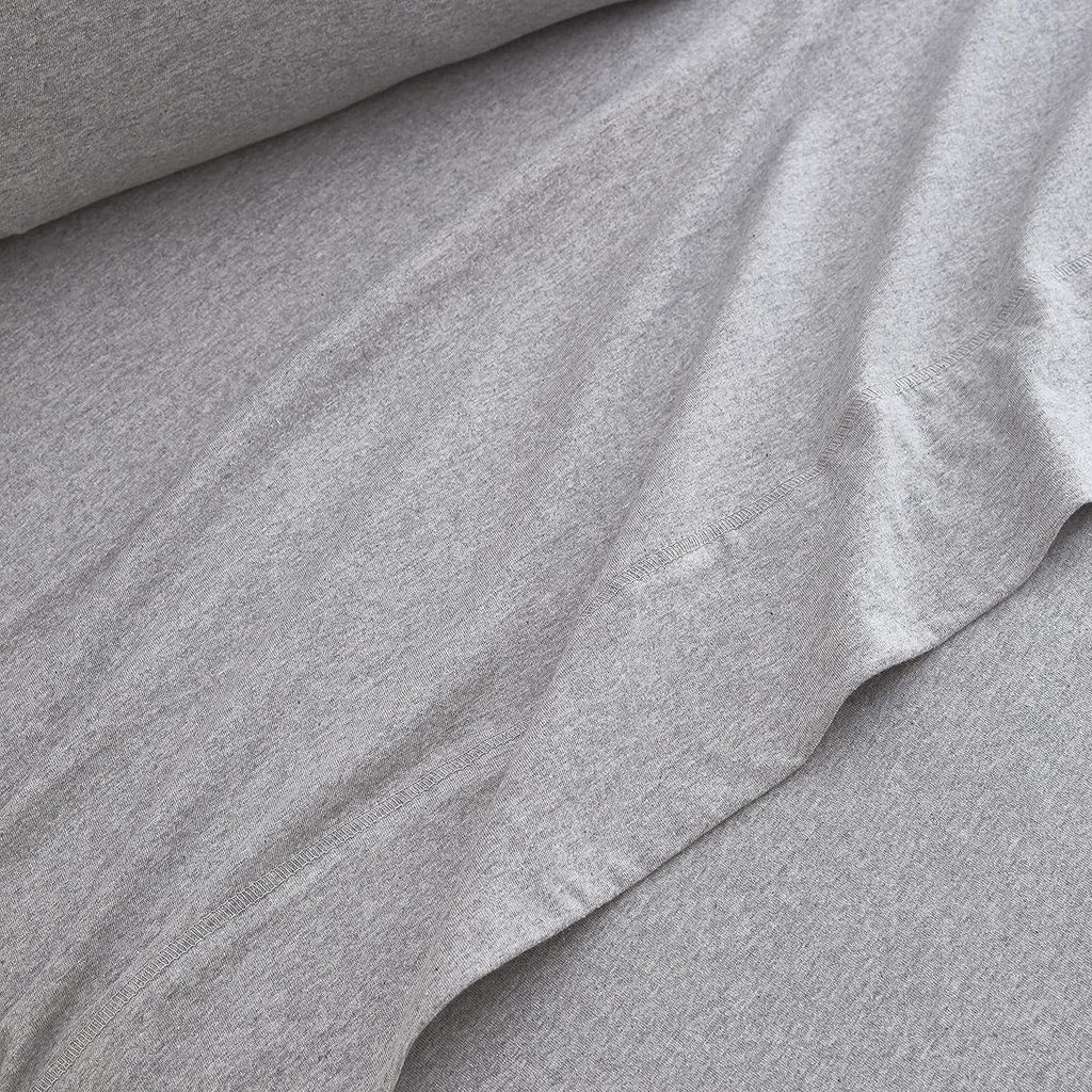 Breathable Luxury Jersey Knit Full Size Sheets 4pc|100% T-Shirt Cotton Blend Super Soft Breathable Jersey Sheets Full Size Bed, Stretch... - Cooling Hotel Quality Bedding Sheets and Pillowcases Detail