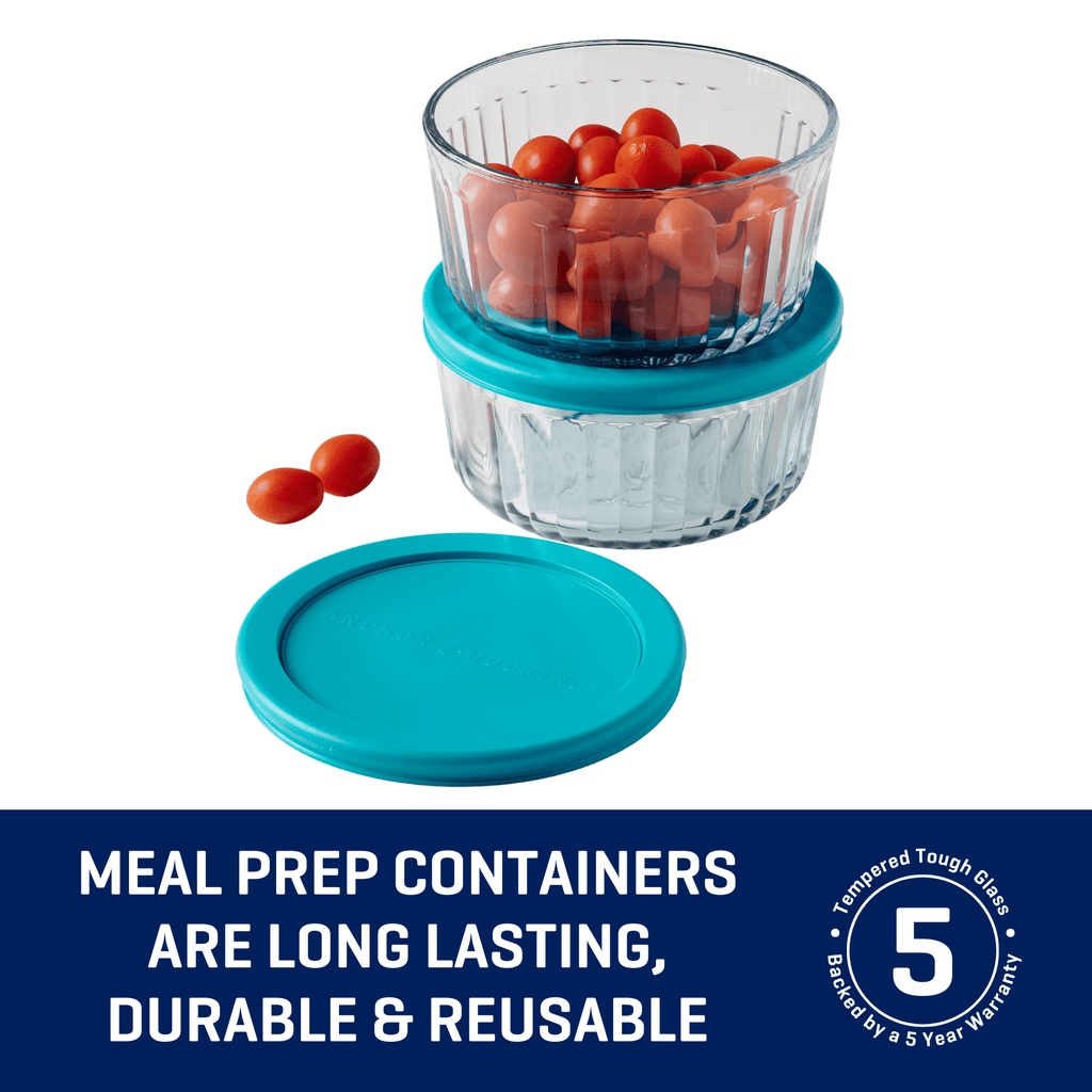 Playful Geometric Glass Food Storage Container with Lids, 4 Cup Round, Set of 2 - Playful Star & Heart Shaped Geometric NeeDoh Detail