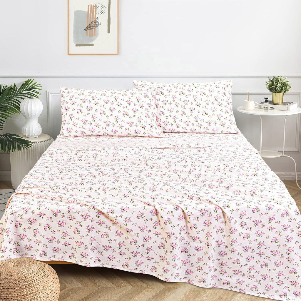 Breathable Luxury 100% Cotton Full Size Bed Sheets Set with Deep Pockets, Cozy Percale sheets with Elastic Fitted Sheet Set Ultra Soft ... - Premium Ultra-Soft Pillowcase Pair for Sleeping Detail