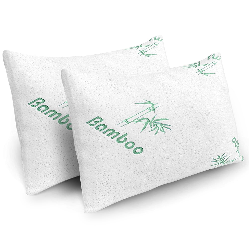Orthopedic Support Memory Foam Pillows Queen Size Set of 2 - Cooling Bed Pillows for Sleeping - Back, Stomach, Side Sleeper Soft, Comfy ... - Hotel Quality Plush Sleeping Pillows Detail