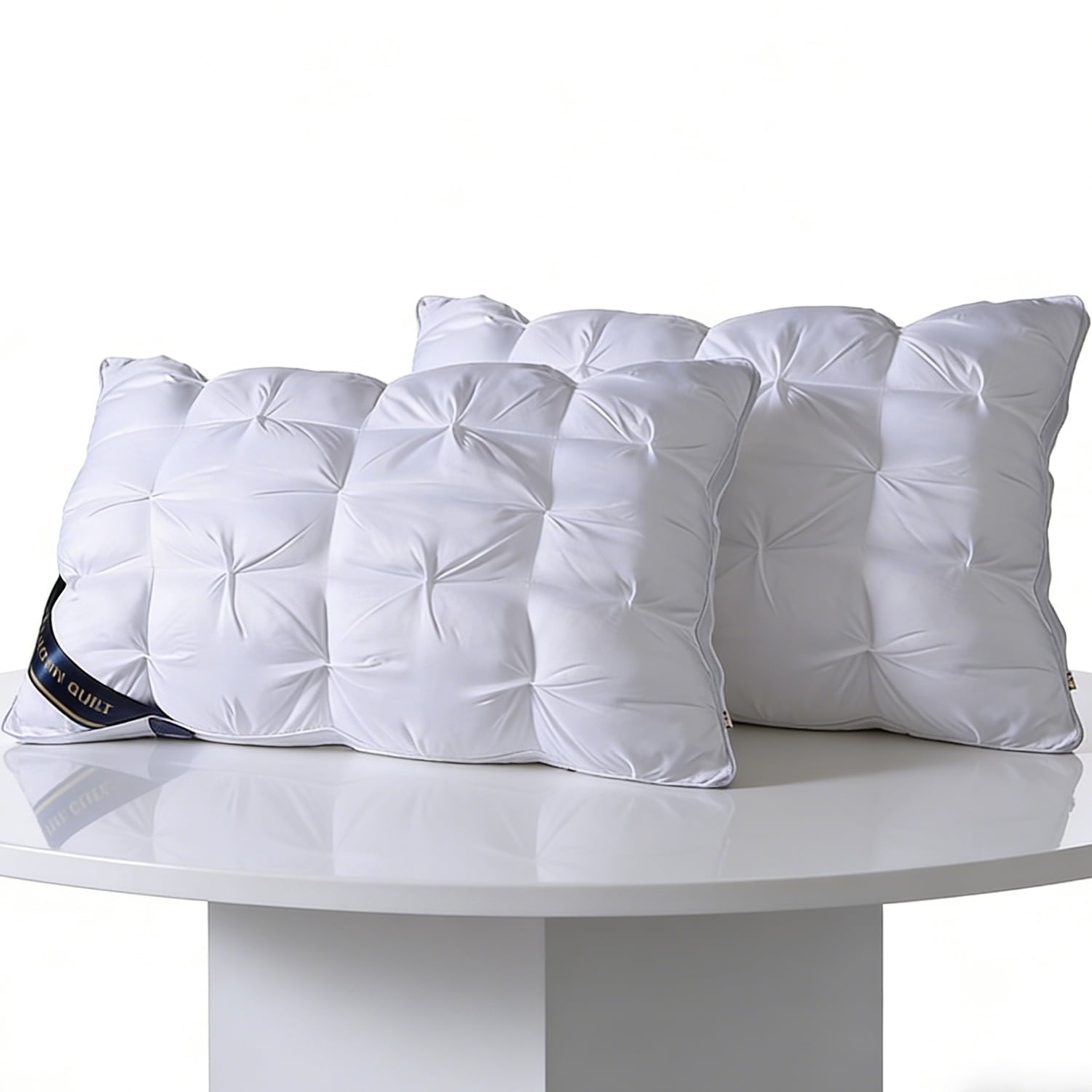 Decorative Plump 2-Pack White Twisted Bed Pillows (20" x 16.5") - Soft Plush Down Alternative, Breathable and Hypoallergenic, Standard... - Hotel Quality Plush Sleeping Pillows Detail