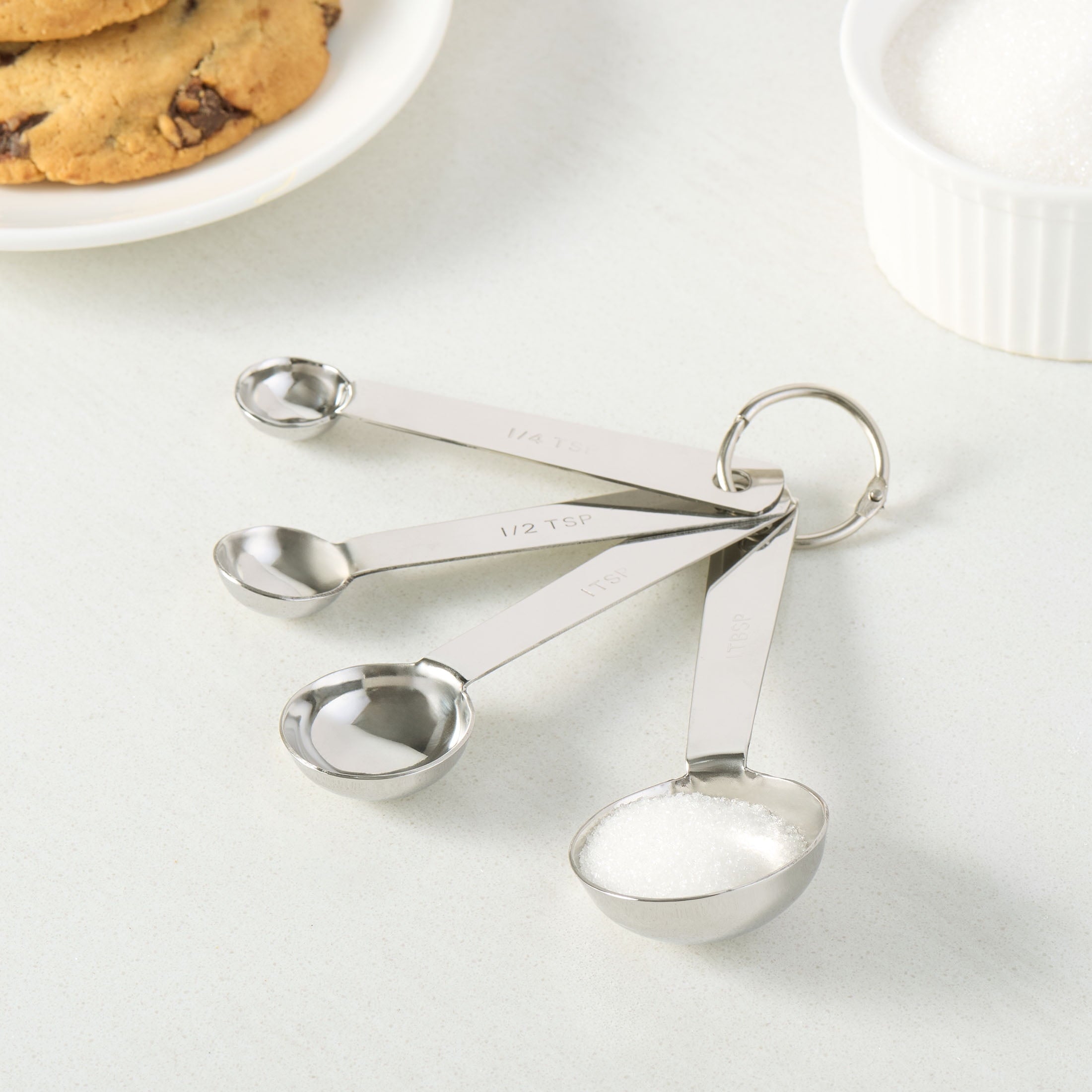 Innovative Kitchen Stainless Steel 4-Piece Nesting Measuring Spoons Set, Stainless Steel Finish - Multi-Functional Manual Food Chopper & Slicer Detail