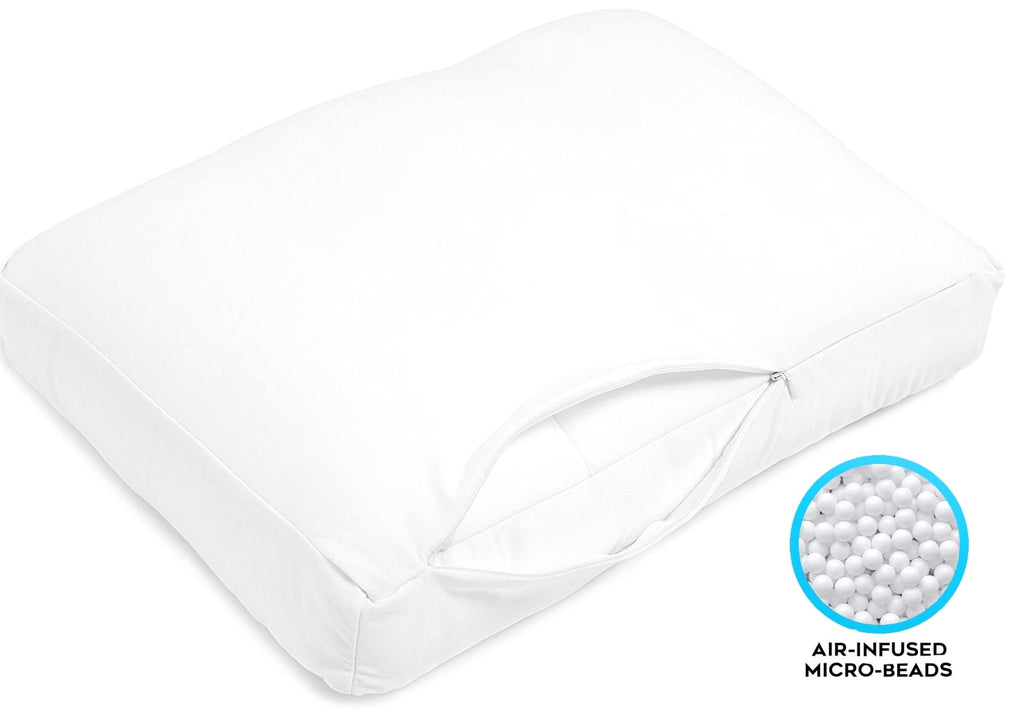 Decorative Plump Microbead Cloud Pillow Bed, X-Large, White - Decorative Throw Pillow Cushion for Sofa & Bed Detail