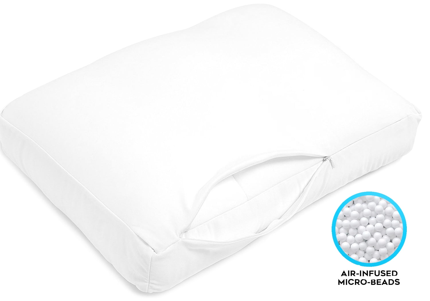 Decorative Plump Microbead Cloud Pillow Bed, X-Large, White - Decorative Throw Pillow Cushion for Sofa & Bed Detail