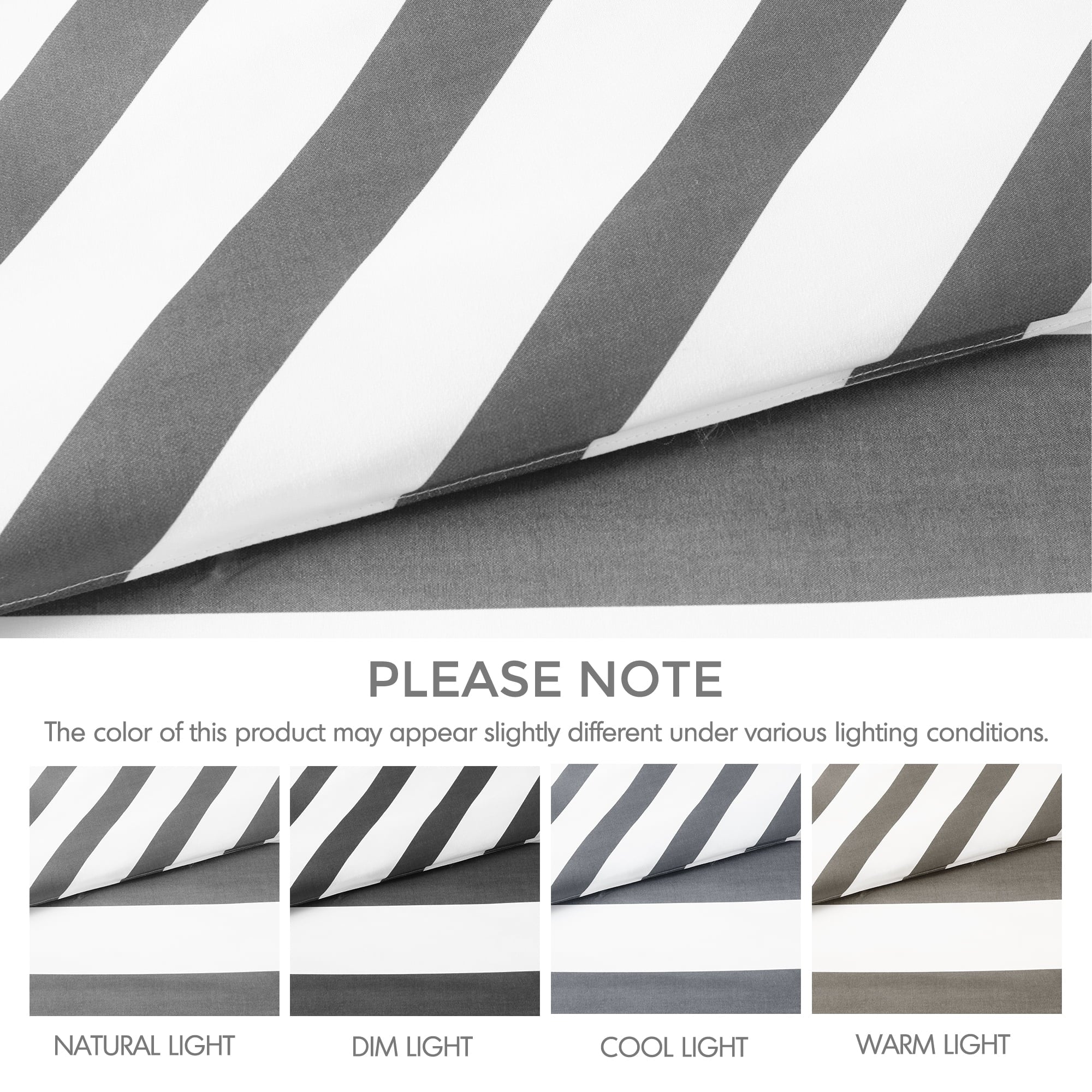Heavyweight Warmth Full/Queen Size Comforter Sets, 3-Piece Bedding Set Full/Queen, Reversible Striped Comforter Bed Set, Charcoal - Cloud-Like Soft Lightweight Bed Comforter Detail