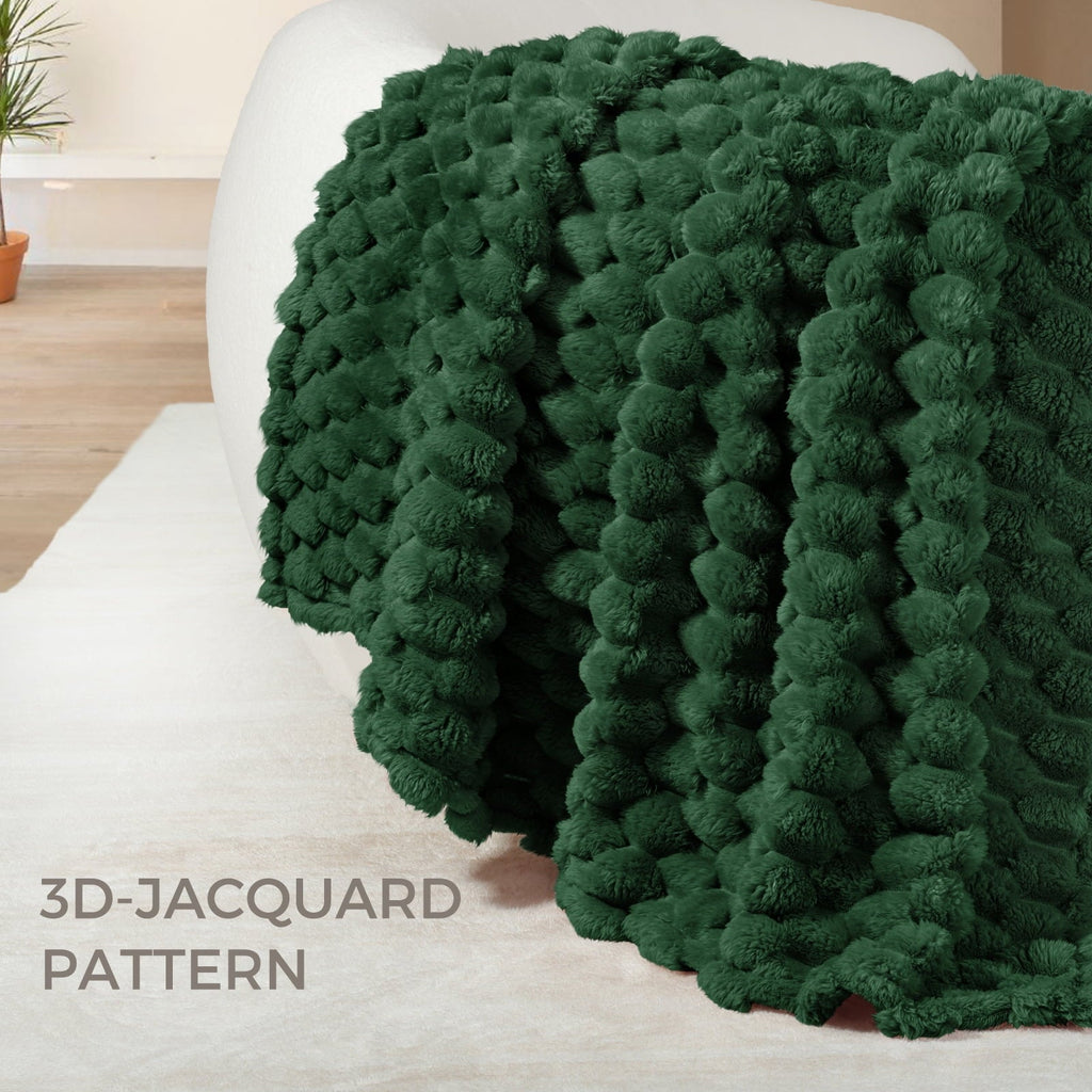 Lightweight Warm 50"x60" Throw Blanket for Couch with Expanded 3D-Jacquard Pattern, Fuzzy Soft Cozy Exquisite Blankets or All Season, ... - Lightweight Plush Warm Blanket for All Seasons Detail