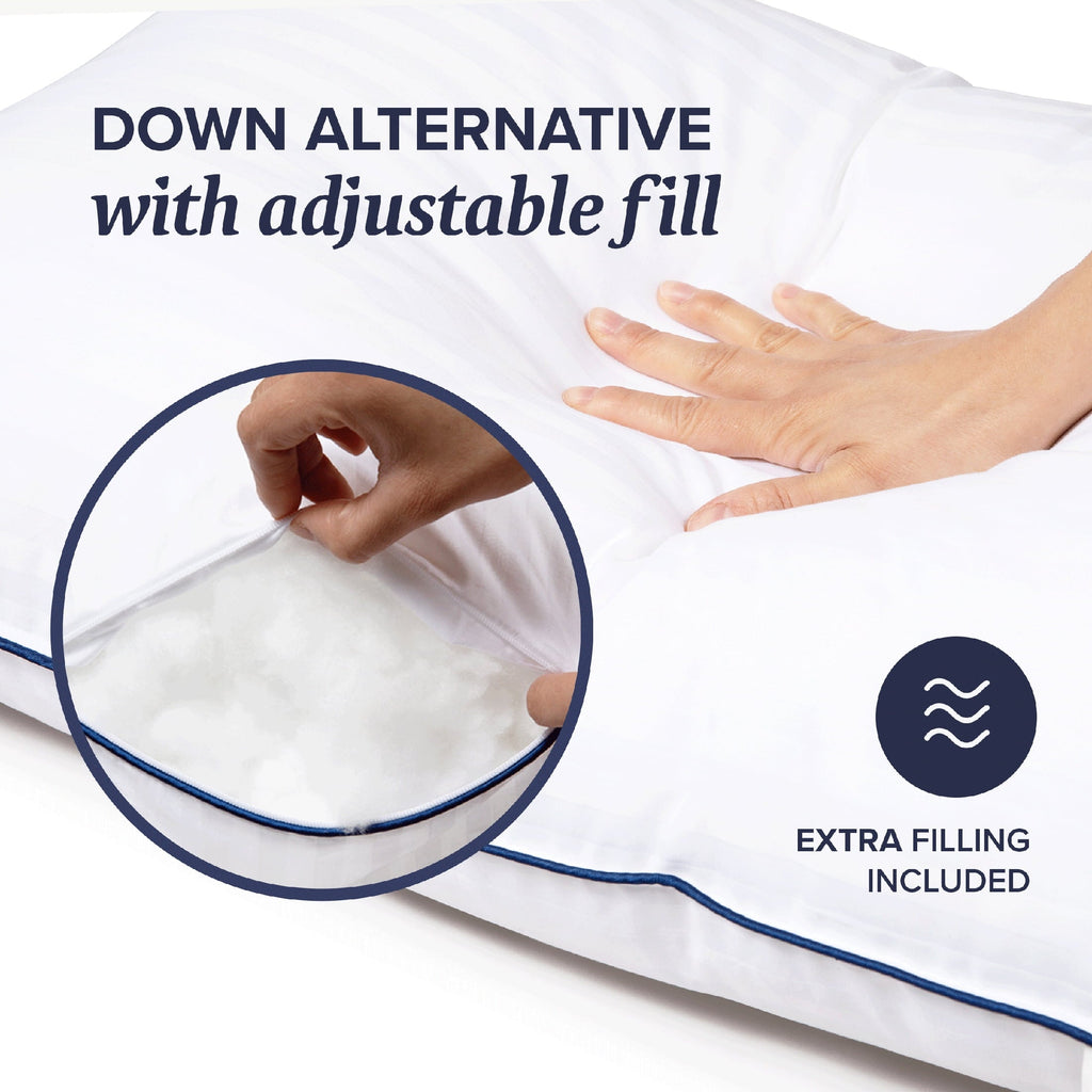 Decorative Plump Customizable Down Alternative Queen Pillow 1 Pack, Adult - Decorative Throw Pillow Cushion for Sofa & Bed Detail
