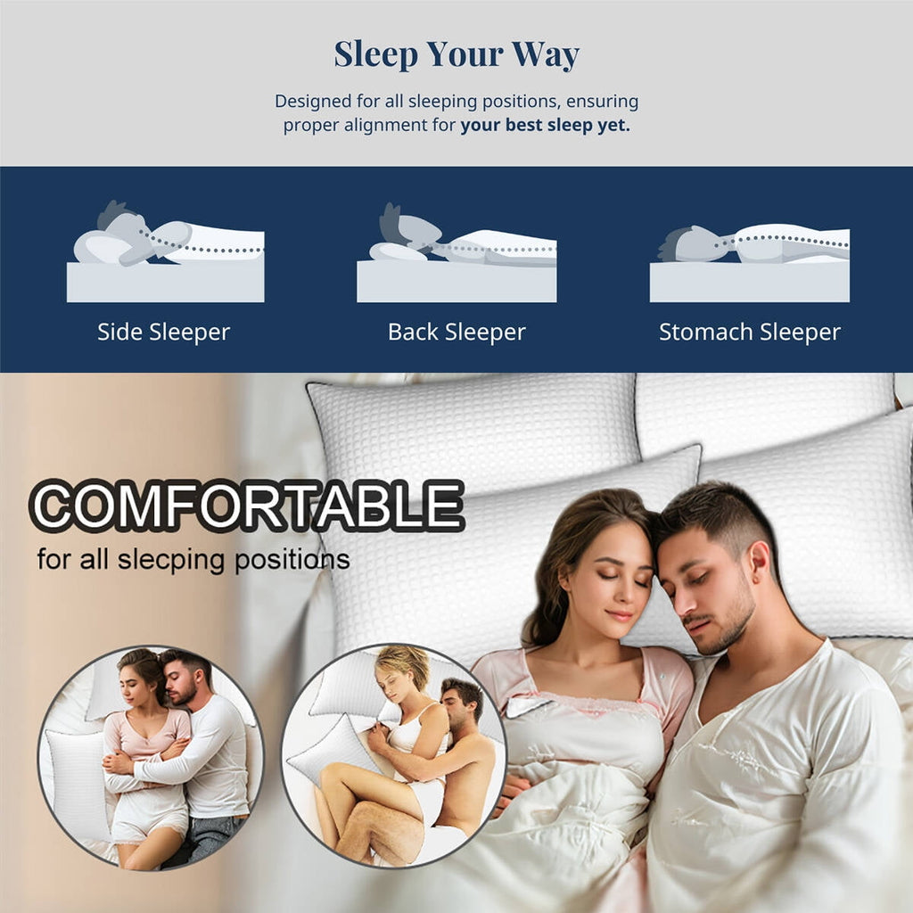 Fluffy Shredded Pillows King Size Set of 2, Hotel Quality, Down Alternative Gusseted Bed Pillows for Side, Back, or Stomach Sleepers,... - Decorative Throw Pillow Cushion for Sofa & Bed Detail