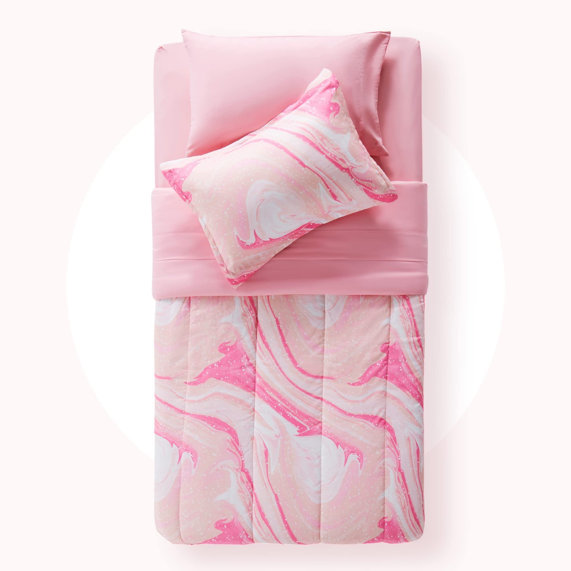 Luxurious Quilted Kids Twin Bedding Comforter Set - 5 Pieces Super Cute & Soft Bedding Sets & Collections with Comforter, Sheet, Pillow... - Cloud-Like Soft Lightweight Bed Comforter Detail