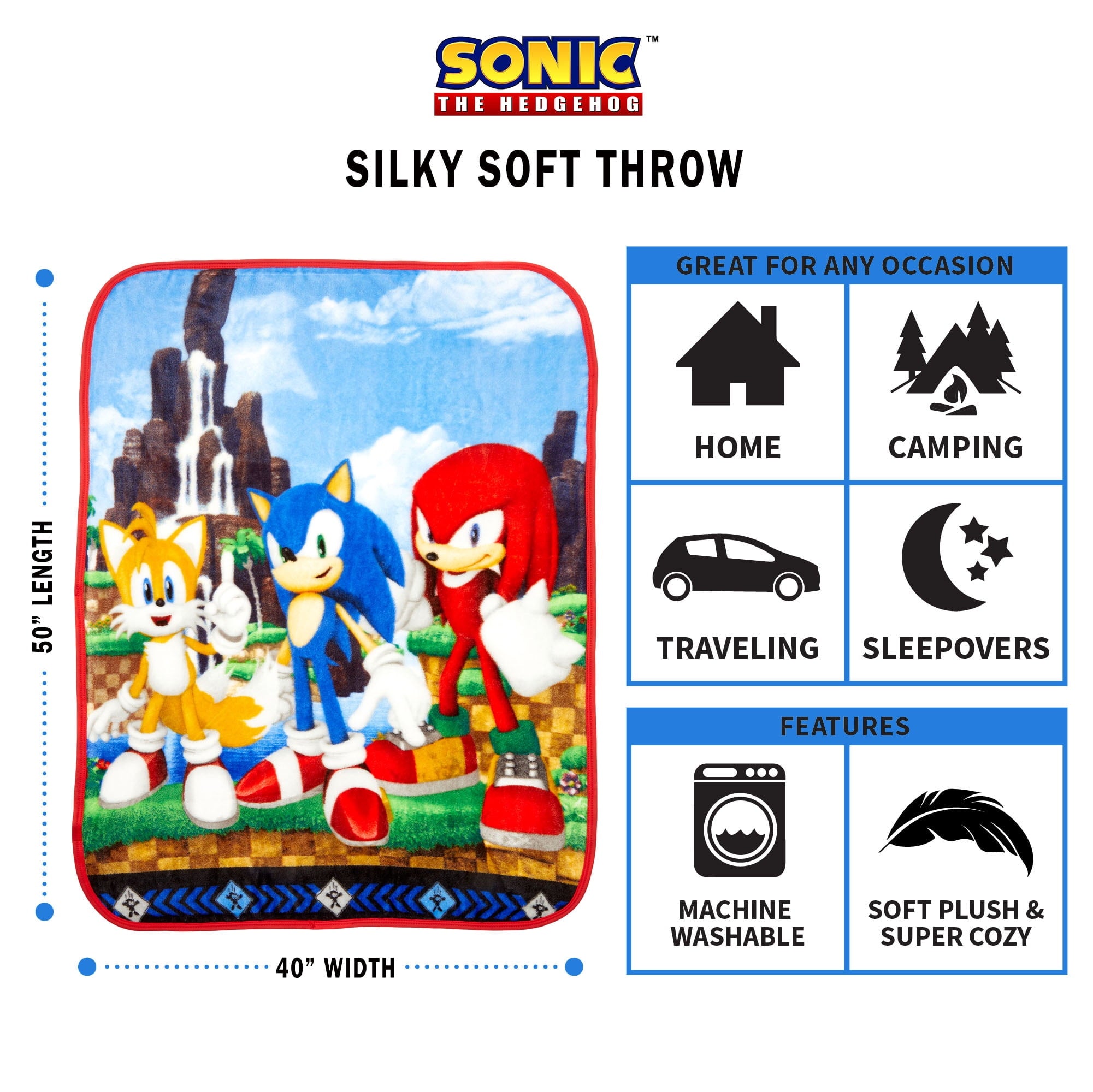 Lightweight Warm Kids Silky Soft Plush Throw Blanket, 40" x 50" - Super Soft Reversible Sherpa Flannel Blanket Detail