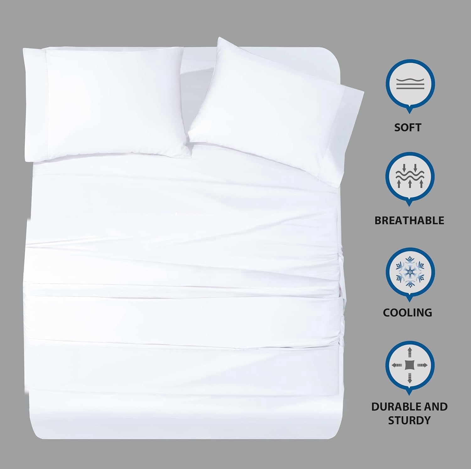 Premium Egyptian Cotton Bed Sheets Set 4 Pieces, 600 TC 100% Egyptian Cotton Bed Sheets, Breathable, Soft & Silky Sateen Weave Fits Mattress ... - Cooling Hotel Quality Bedding Sheets and Pillowcases Detail