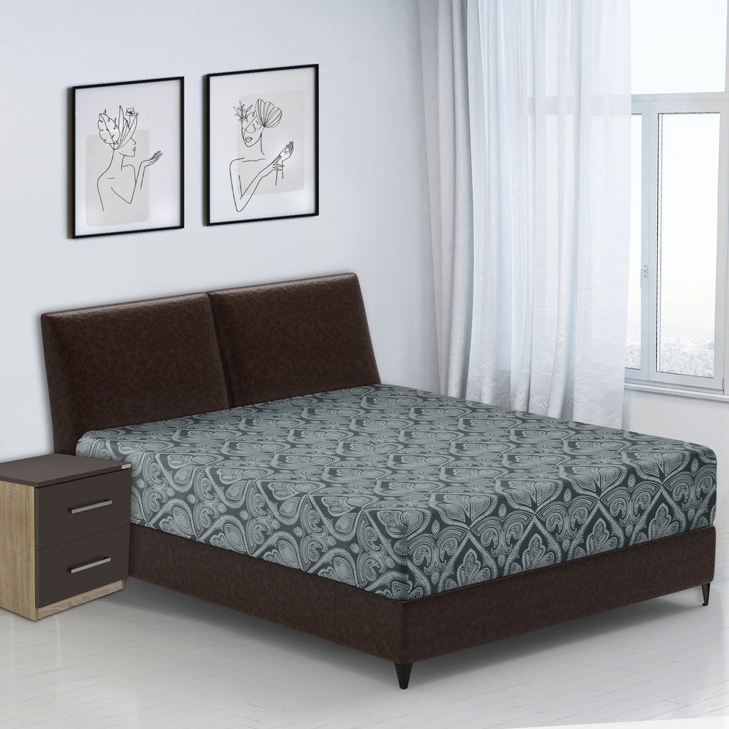 Cooling Sateen Queen Bed Sheets Set - 6 Piece Brushed Microfiber Bed Sheet - Shrinkage and Fade Resistant - (Queen, Grey) - Breathable Egyptian Cotton Flat & Fitted Sheets Detail