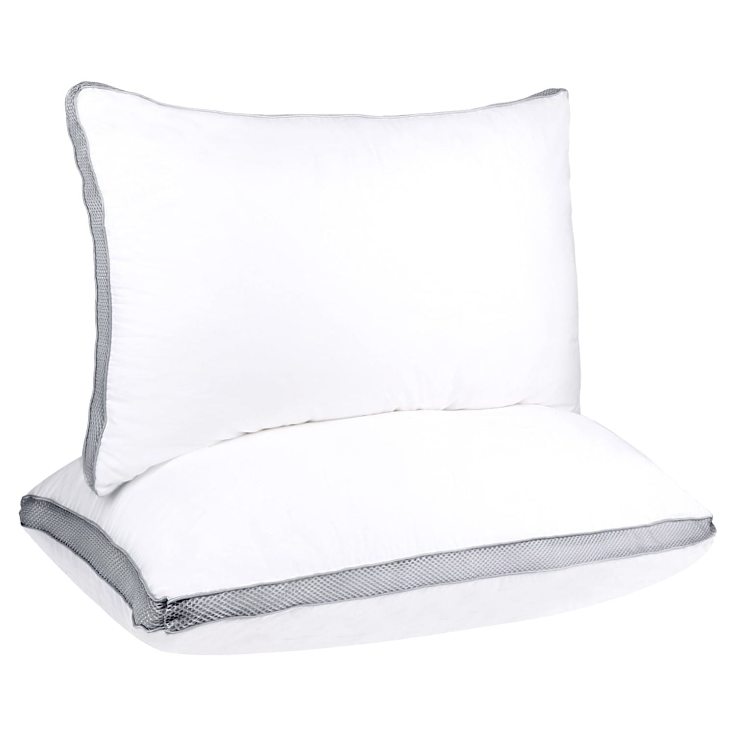 Ergonomic Memory Foam 2 Pack Cotton Down Alternative Pillows,Queen Size Bed Pillows Gusseted Hypoallergenic - Orthopedic Shredded Foam Bed Pillow Set Detail