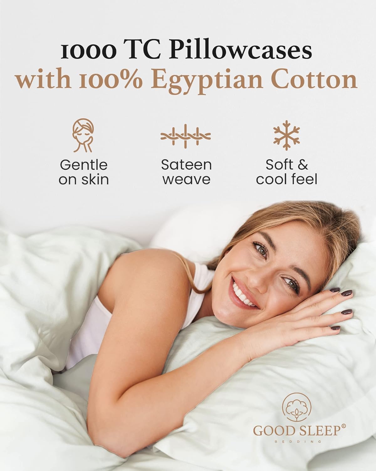 Wrinkle-Resistant Queen Size Flat Sheet Only - Hotel Style 100% Egyptian Cotton Sheet, Soft & Breathable, Sateen Weave 800 Thread Count... - Premium Ultra-Soft Pillowcase Pair for Sleeping Detail
