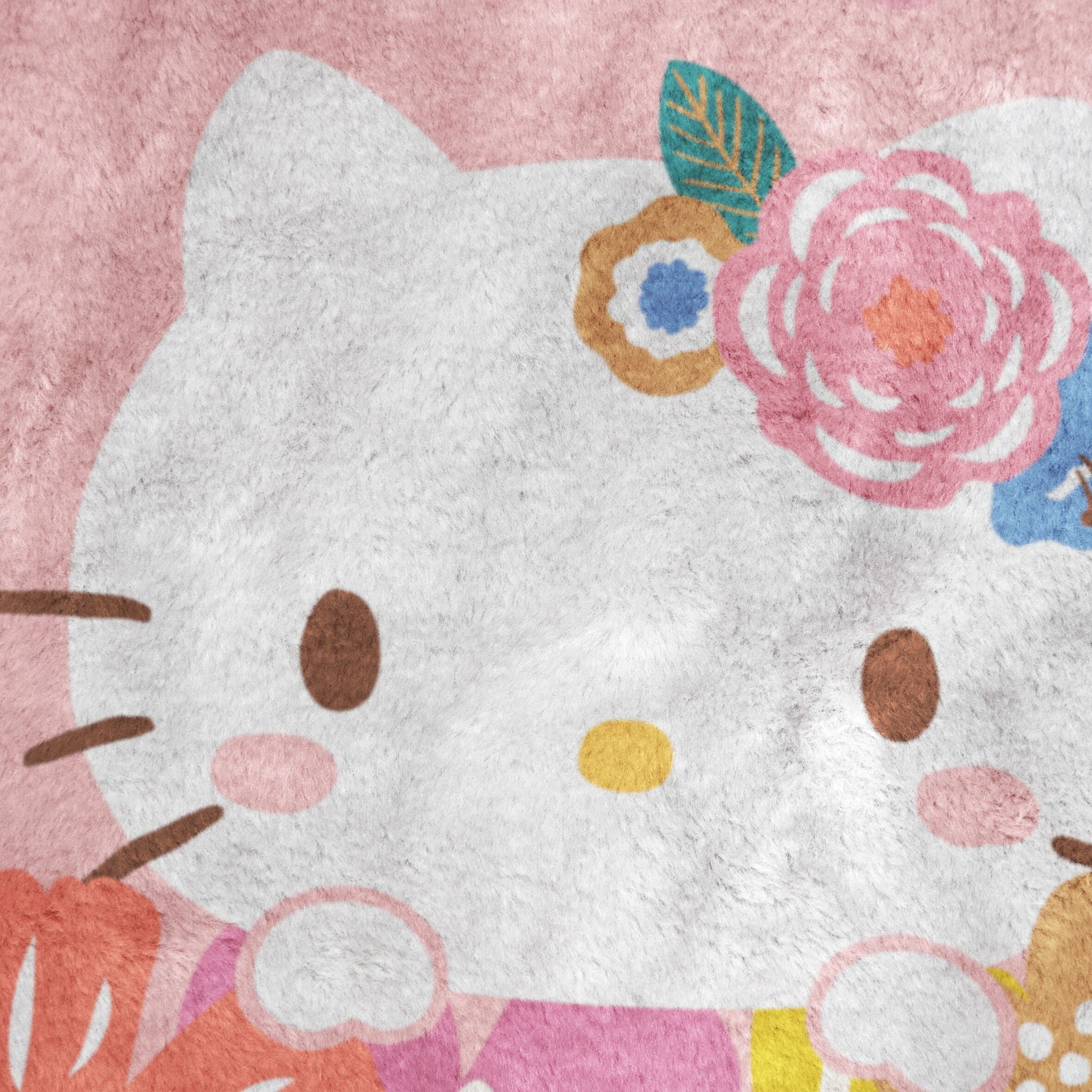 Decorative Knitted Floral Grace 46 x 60 Coral Fleece Kids Throw Blanket - Soft Bedding Accessories - Cozy Fleece Throw Blanket for Couch & Bed Detail