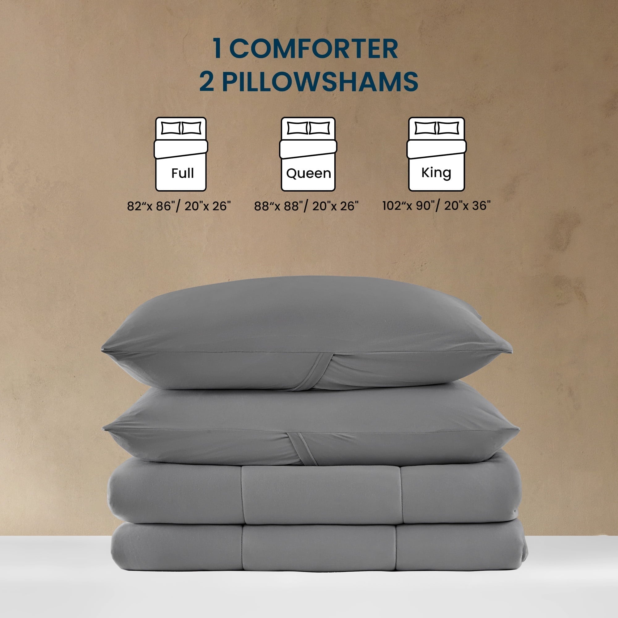 All-Season 3 Pieces Jersey Knit Bedding Sets with 1 Comforter and 2 Pillow Shams, Soft and Breathable Comforter Set with Women, ... - Cloud-Like Soft Lightweight Bed Comforter Detail