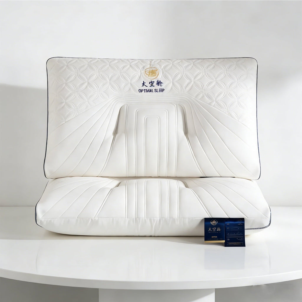 Decorative Plump 2-Pack Space Capsule Bed Pillow (29.13" x 18.9") - Plush and Supportive - Ergonomic Memory Foam Pillow for Neck Pain Support Detail