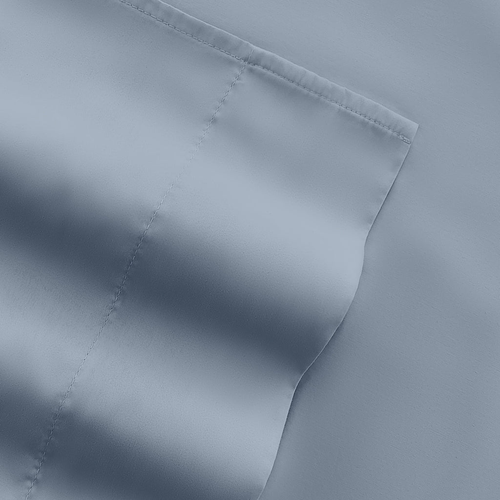 Breathable Luxury Queen, Light Blue Solid Microfiber 6 Piece Bed Sheet Set - Premium Ultra-Soft Pillowcase Pair for Sleeping Detail