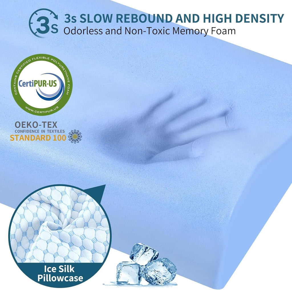 Ergonomic Memory Foam for Neck Pain Relief, Contour Memory Foam s for Sleeping, Odorless Ergonomic Adjustable Orthopedic Cooling Bed Neck S... - Decorative Throw Pillow Cushion for Sofa & Bed Detail