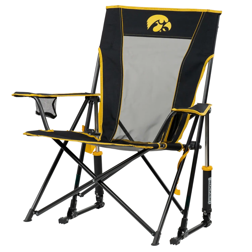 Heavy-Duty Freestyle College Comfort Pro Rocker - Iowa Hawkeyes - Choice 249 - Freestyle Rocker Portable Outdoor Folding Chair Detail