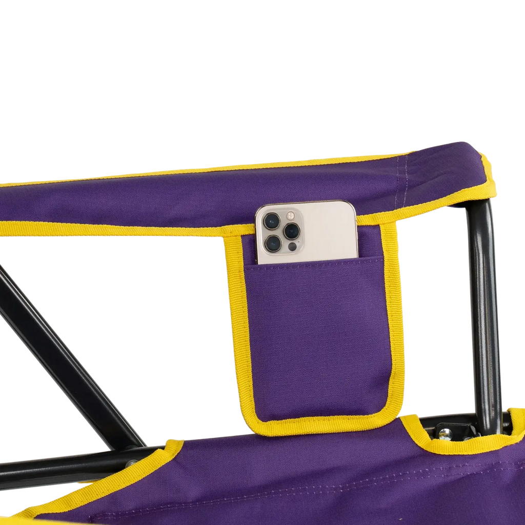 Premium All-Weather College Comfort Pro Rocker - LSU Tigers - Choice 880 - Heavy-Duty Kickback Rocker with Beverage Holder Detail
