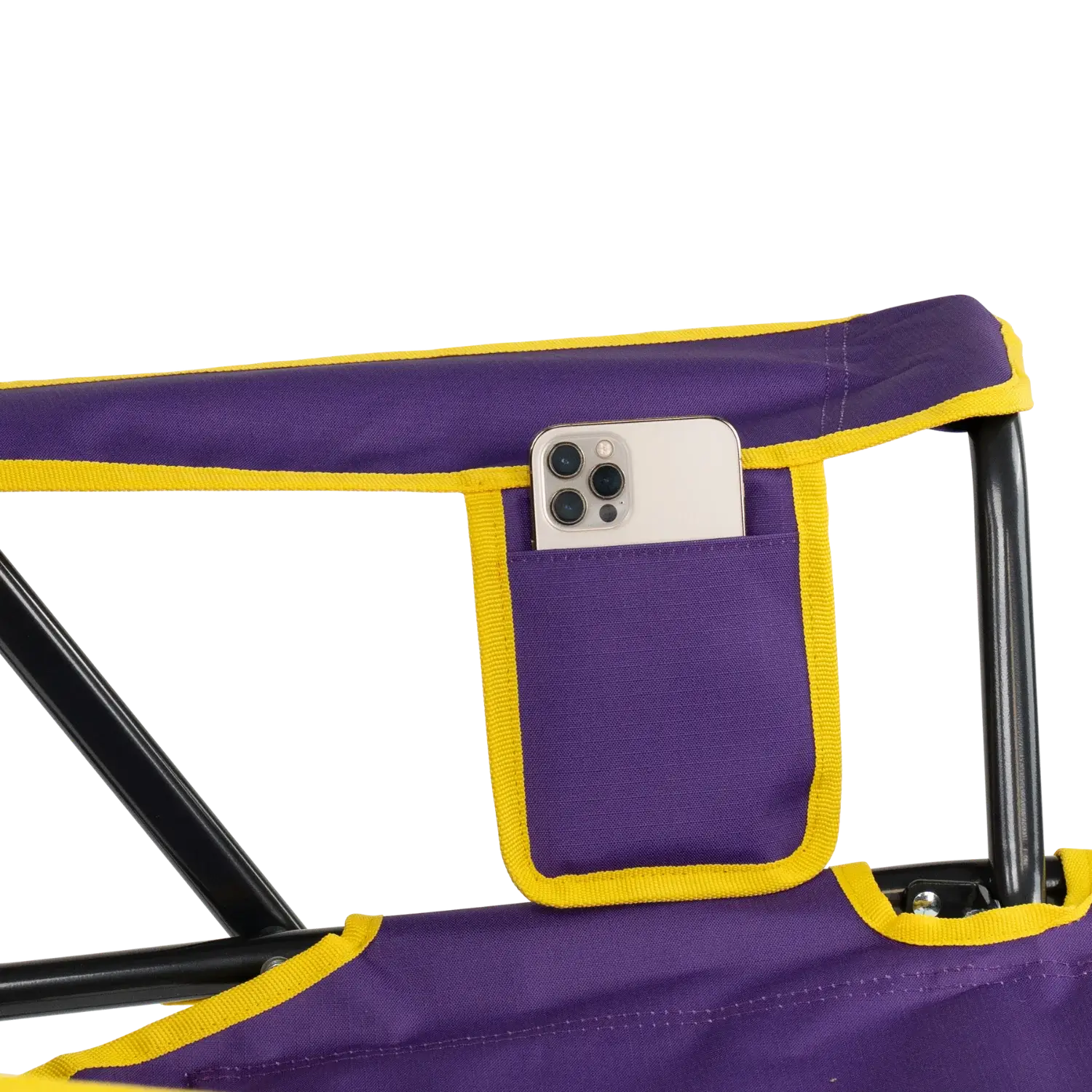 Premium All-Weather College Comfort Pro Rocker - LSU Tigers - Choice 880 - Heavy-Duty Kickback Rocker with Beverage Holder Detail