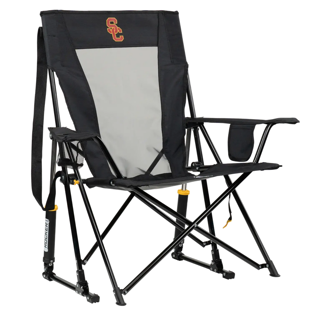Premium All-Weather College Comfort Pro Rocker - USC Trojans - Choice 856 - RoadTrip Rocker Smooth Motion Camp Chair - Default Title