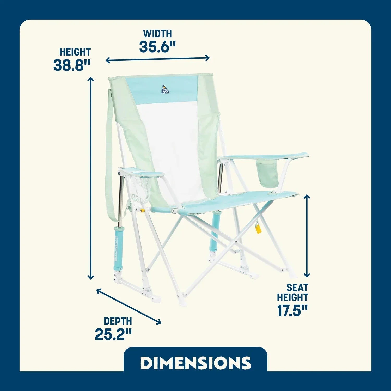 Patented Spring-Action Comfort Pro Rocker - Choice 375 - Freestyle Rocker Portable Outdoor Folding Chair Detail