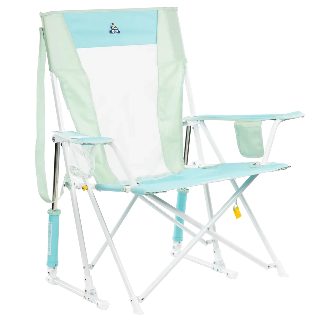 Patented Spring-Action Comfort Pro Rocker - Choice 375 - Freestyle Rocker Portable Outdoor Folding Chair - Pastel Green