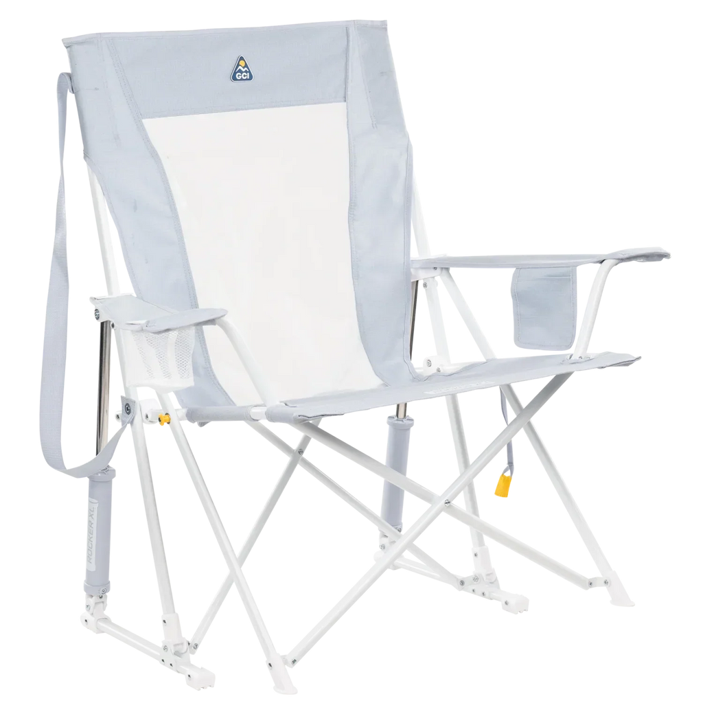 Smooth Motion Comfort Pro Rocker XL - Choice 107 - Freestyle Rocker Portable Outdoor Folding Chair - Heathered Light Blue