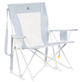 Smooth Motion Comfort Pro Rocker XL - Choice 107 - Freestyle Rocker Portable Outdoor Folding Chair - Heathered Light Blue