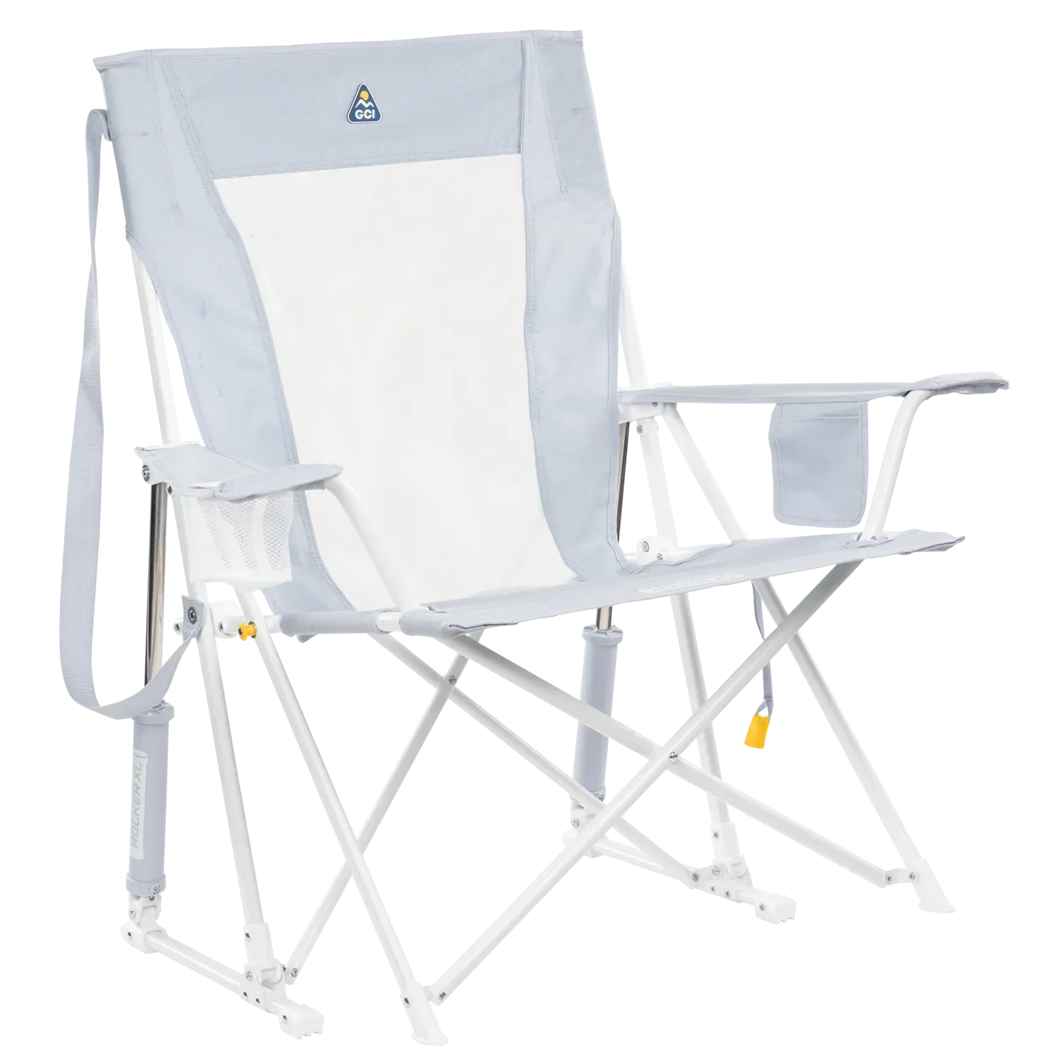 Smooth Motion Comfort Pro Rocker XL - Choice 107 - Freestyle Rocker Portable Outdoor Folding Chair - Heathered Light Blue