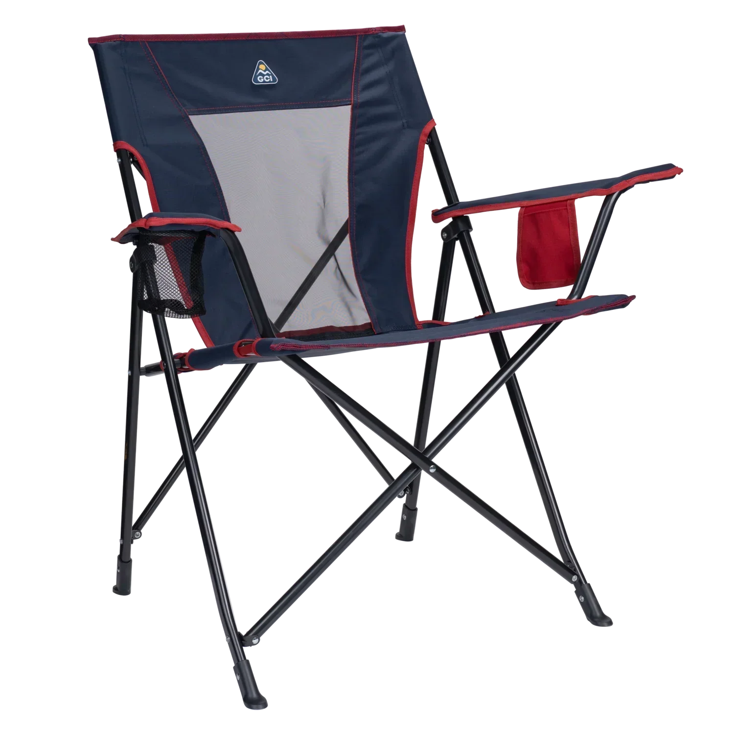 Telescoping Frame Comfort Quad Chair - Choice 989 - Ultra-Lightweight Telescoping PackSeat Travel Stool - Indigo/Red