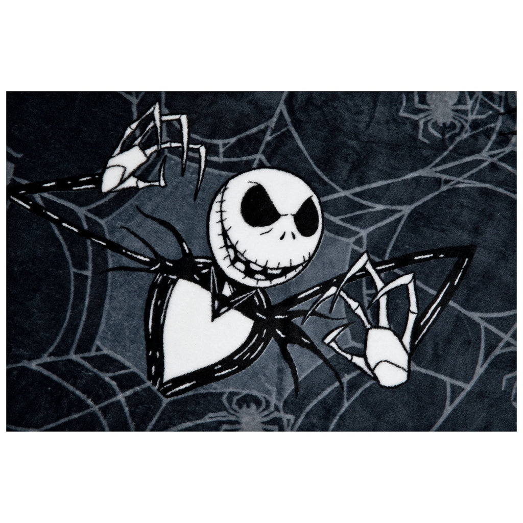Reversible Sherpa Nightmare Before Christmas Jack Skellington 62x90 Plush Throw Blanket, 100% Polyester - Lightweight Plush Warm Blanket for All Seasons Detail
