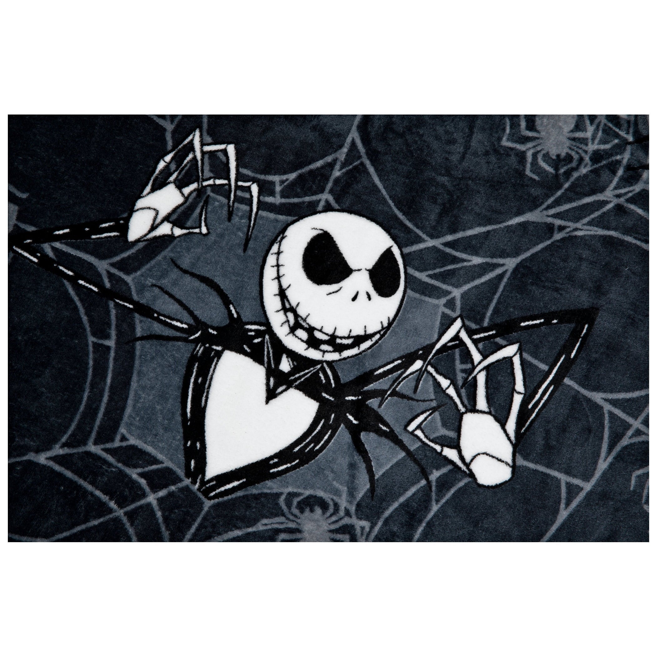Reversible Sherpa Nightmare Before Christmas Jack Skellington 62x90 Plush Throw Blanket, 100% Polyester - Lightweight Plush Warm Blanket for All Seasons Detail