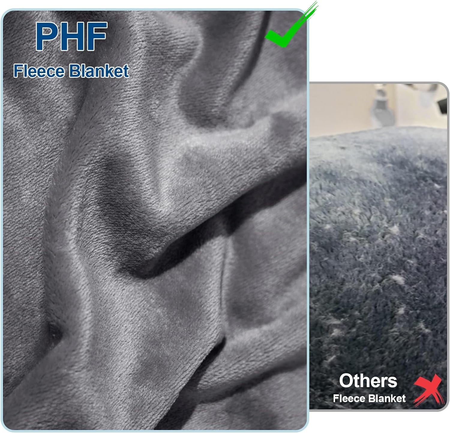 Reversible Sherpa Fleece Throw Blanket, Fuzzy Soft Lightweight Blankets for Bed, Sofa, Suitable for All Season, Grey, 50x60 inches - Lightweight Plush Warm Blanket for All Seasons Detail